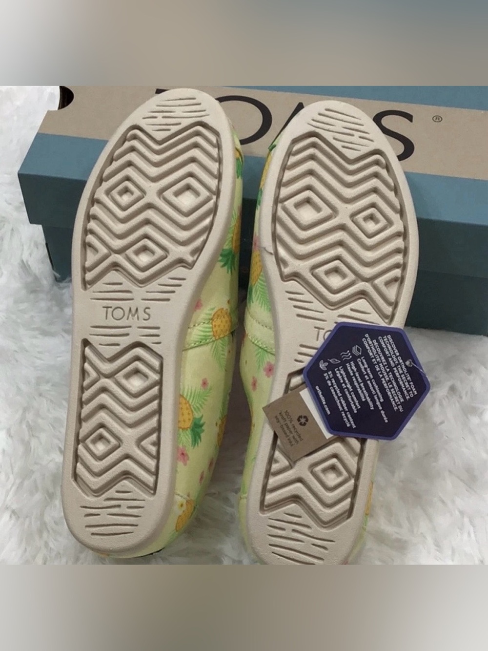 TOMS 💅 Pineapple Paradise Alpargata Canvas Slip On Shoes NWT - Picture 5 of 8